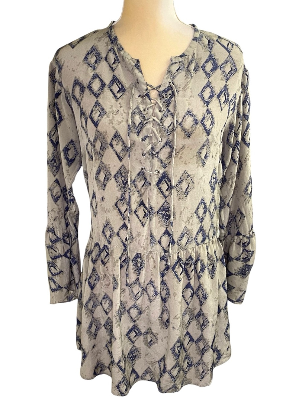Zadig & Voltaire Ralem Silk Lace-Up Front Tunic Short Dress Small
